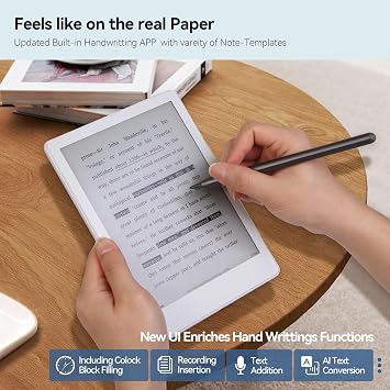 Meebook E-Reader M8 7.8 Inch Single Carta Screen 300PPI Smart Light Android 14 Octa Core Processor Dual Mics&Speakers Support Play Store Hand Writing 4GB + 64GB Micro-SD Slot White