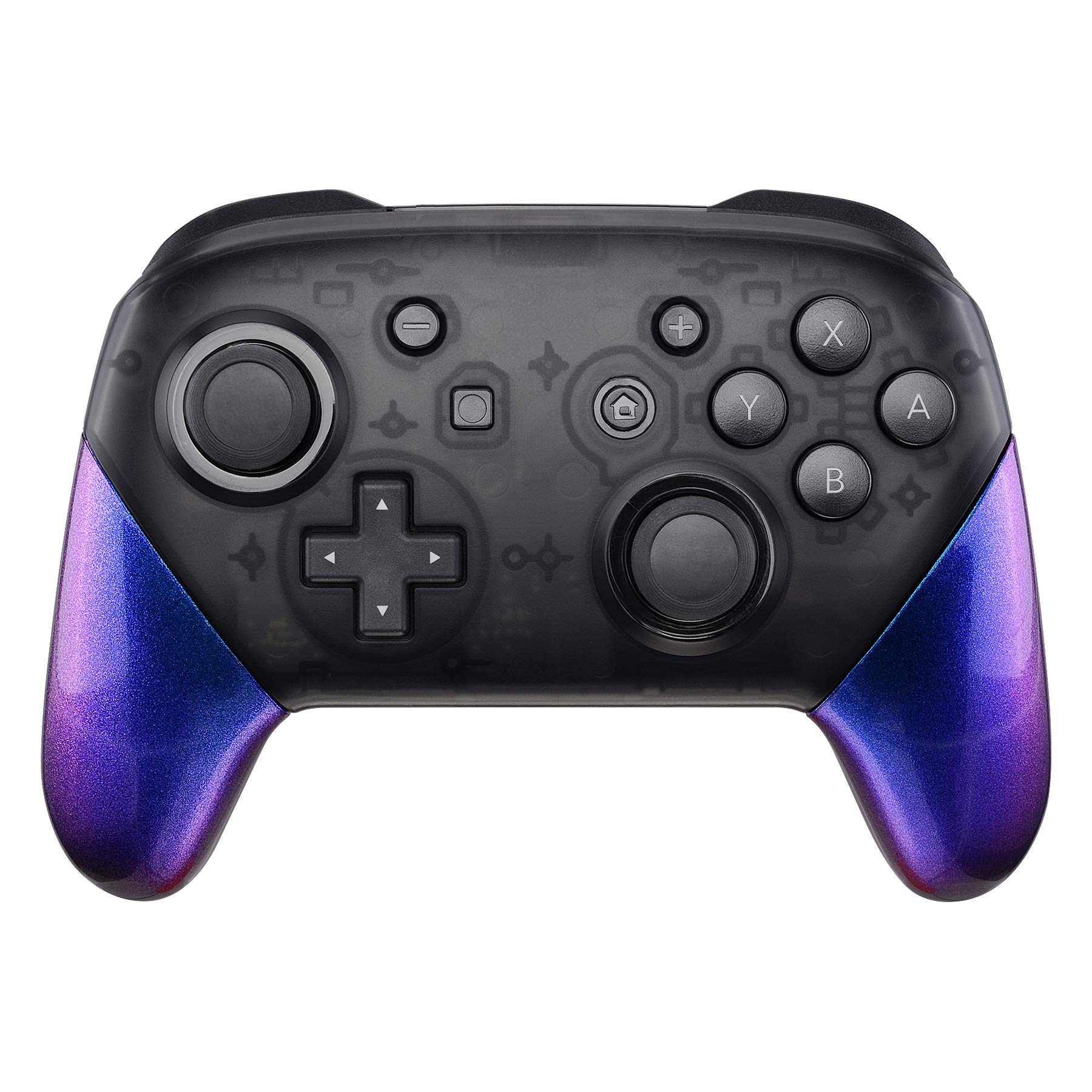 eXtremeRate Coque Poignée Grip de Remplacement pour Nintendo Switch Pro Manette, Coque Customisé de Poignée Grip pour Manette Switch Pro, Coque de Poignée Grip Coloré Caméléon Violet Bleu