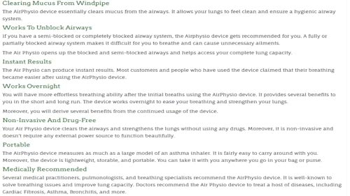 AirPhysio Instructions