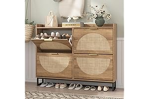 Maupvit Rattan Shoe Storage Cabinet: Entryway's Stylish Haven for Footwear