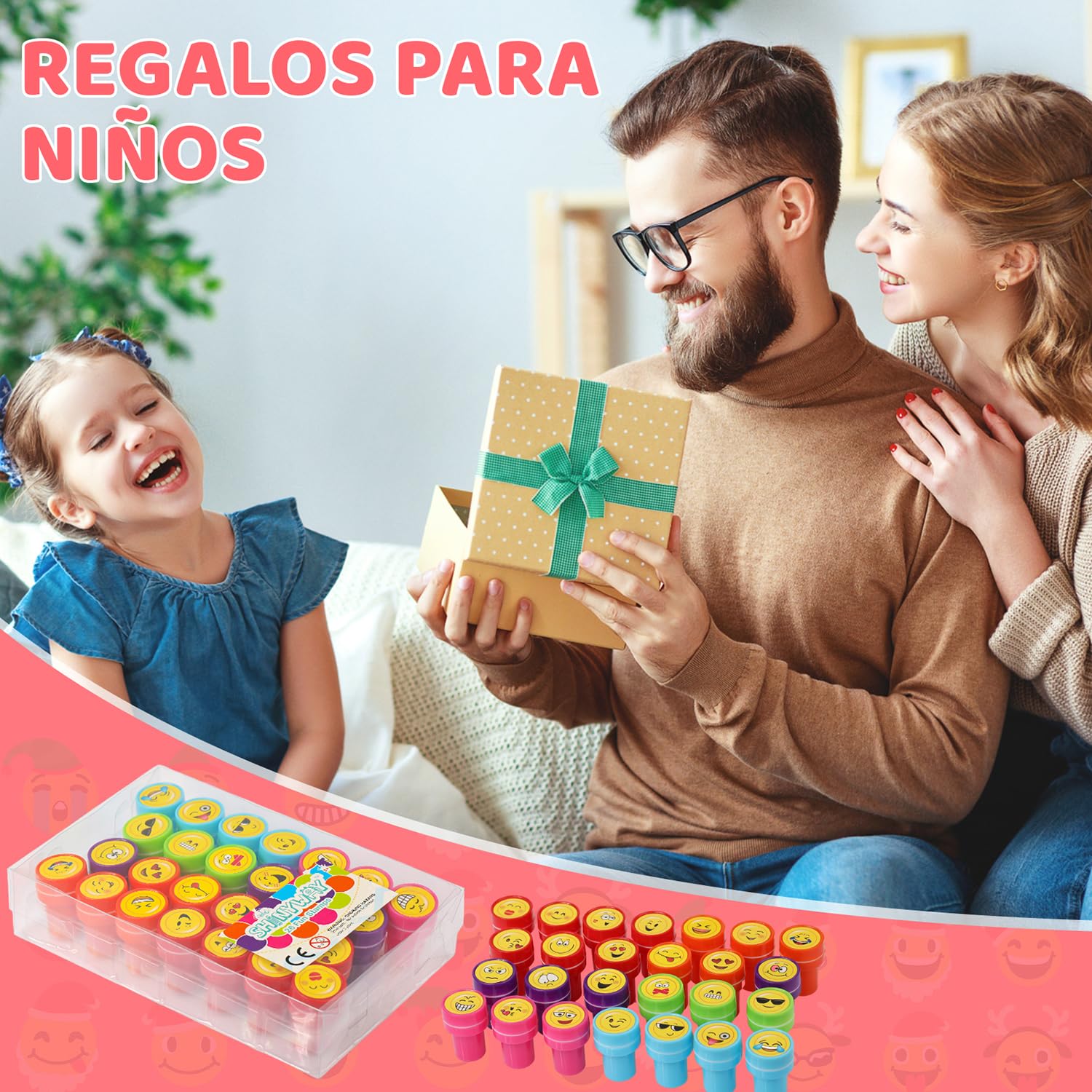 26 Pcs Emoji Stamps for Kids, Party Stamps for Kids Prizes