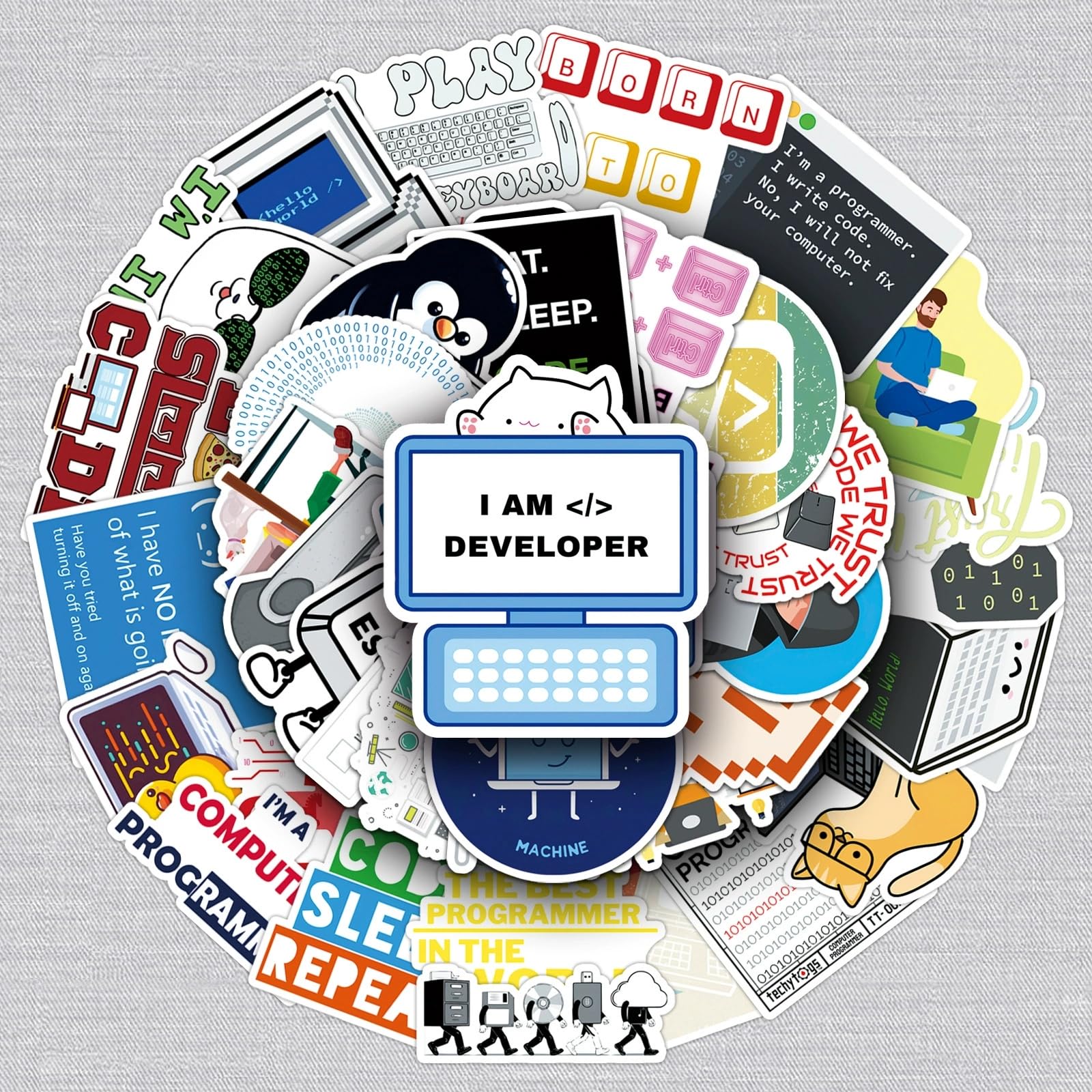 50 Adesivi Per Programmatori E Laptop - Set Vinile Impermeabile - Regalo Per Nerd, Ragazzi, Adulti - Decorazione Scrapbook, Skateboard - 5