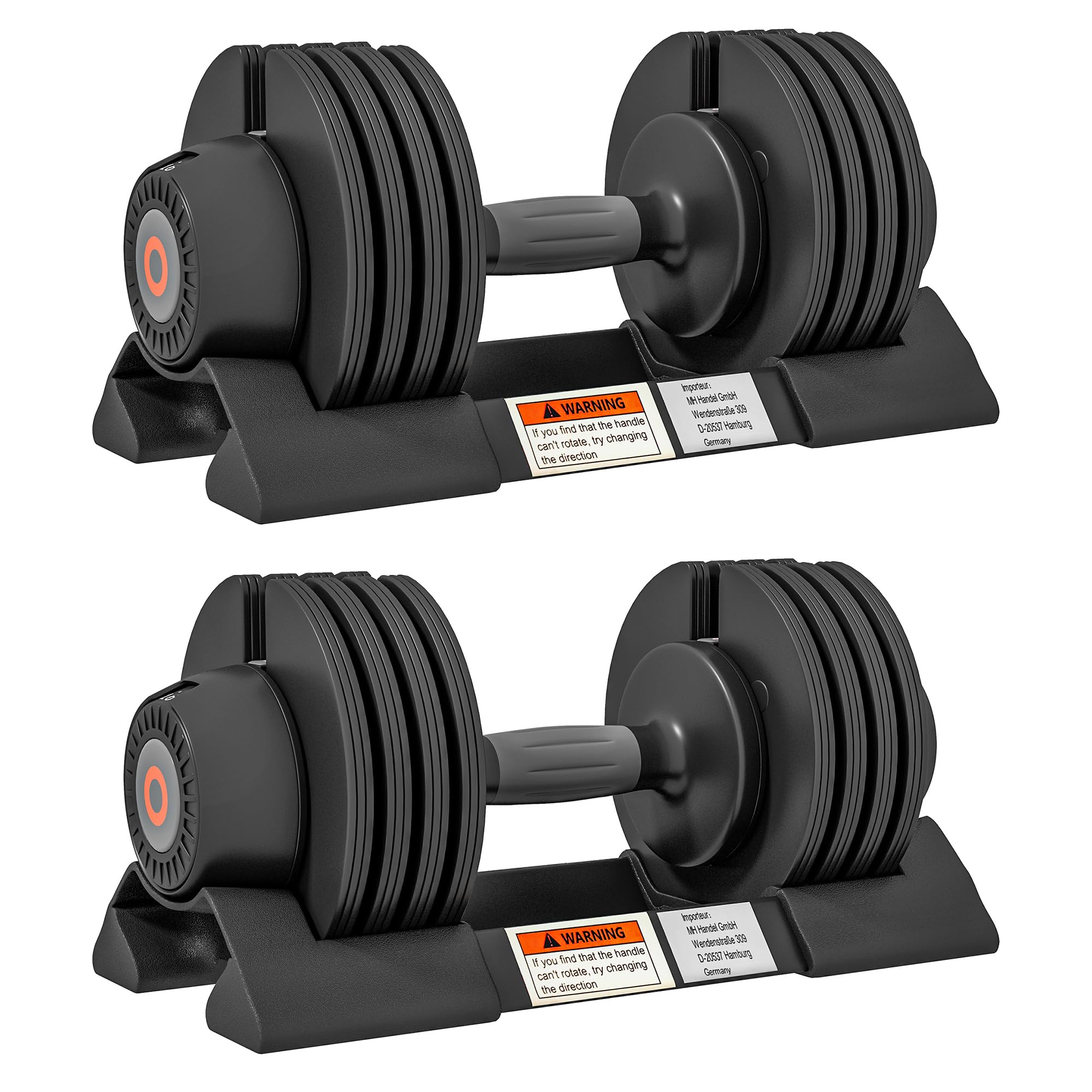 SPORTNOW Set Pesi Palestra, Set di Manubri Regolabili per Braccia con Base di Stoccaggio e Impugnatura Antiscivolo, Pesi Manubri, per Allenamento Fitness Casa e Palestra, Nero