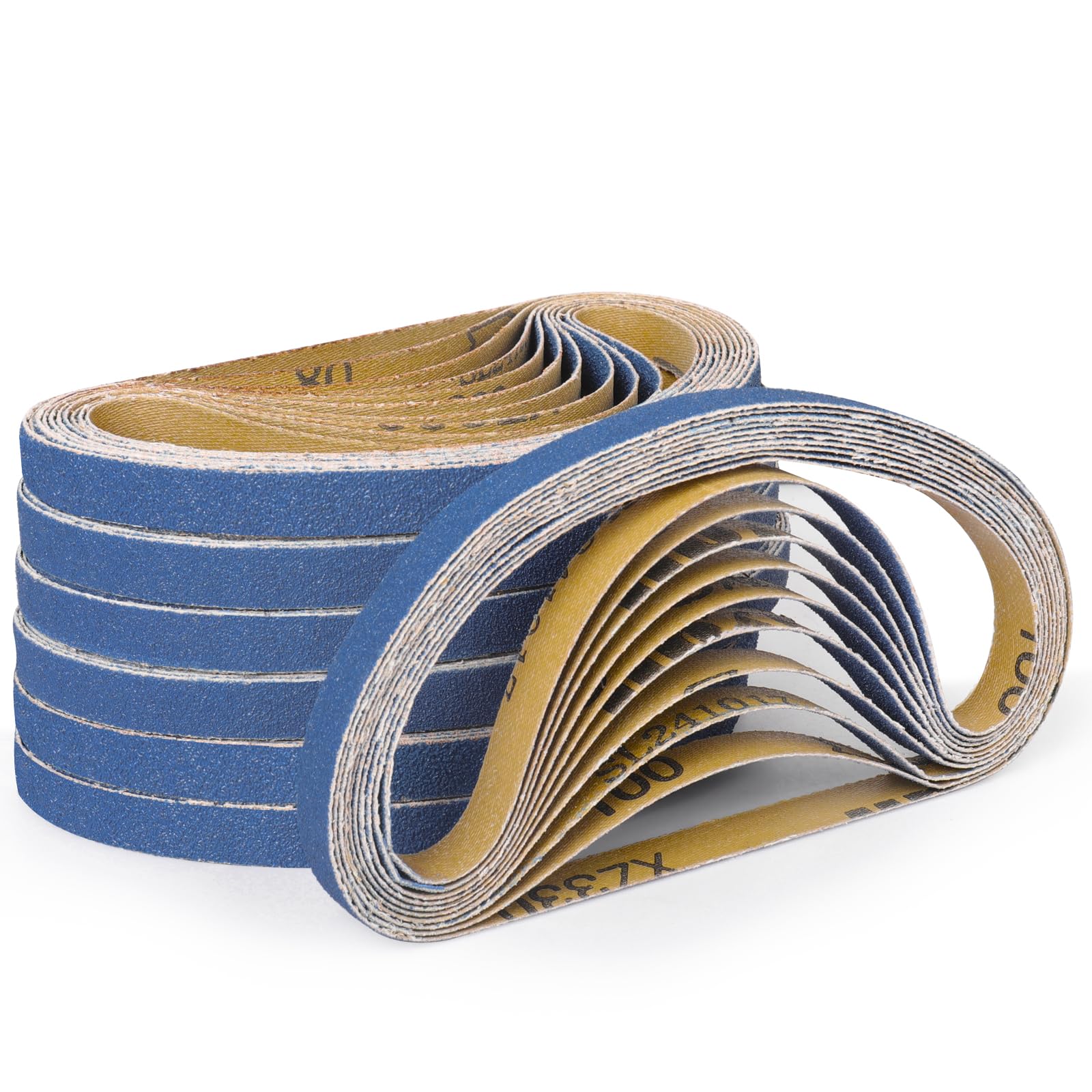 Shineboc 40-Piece 1/2 x 18 Inch 100 Grit Zirconia Sanding Belts, Heavy Duty Long-lasting Mini Sanding Bands for Belt Sander, Rust Paint Removal, Wood
