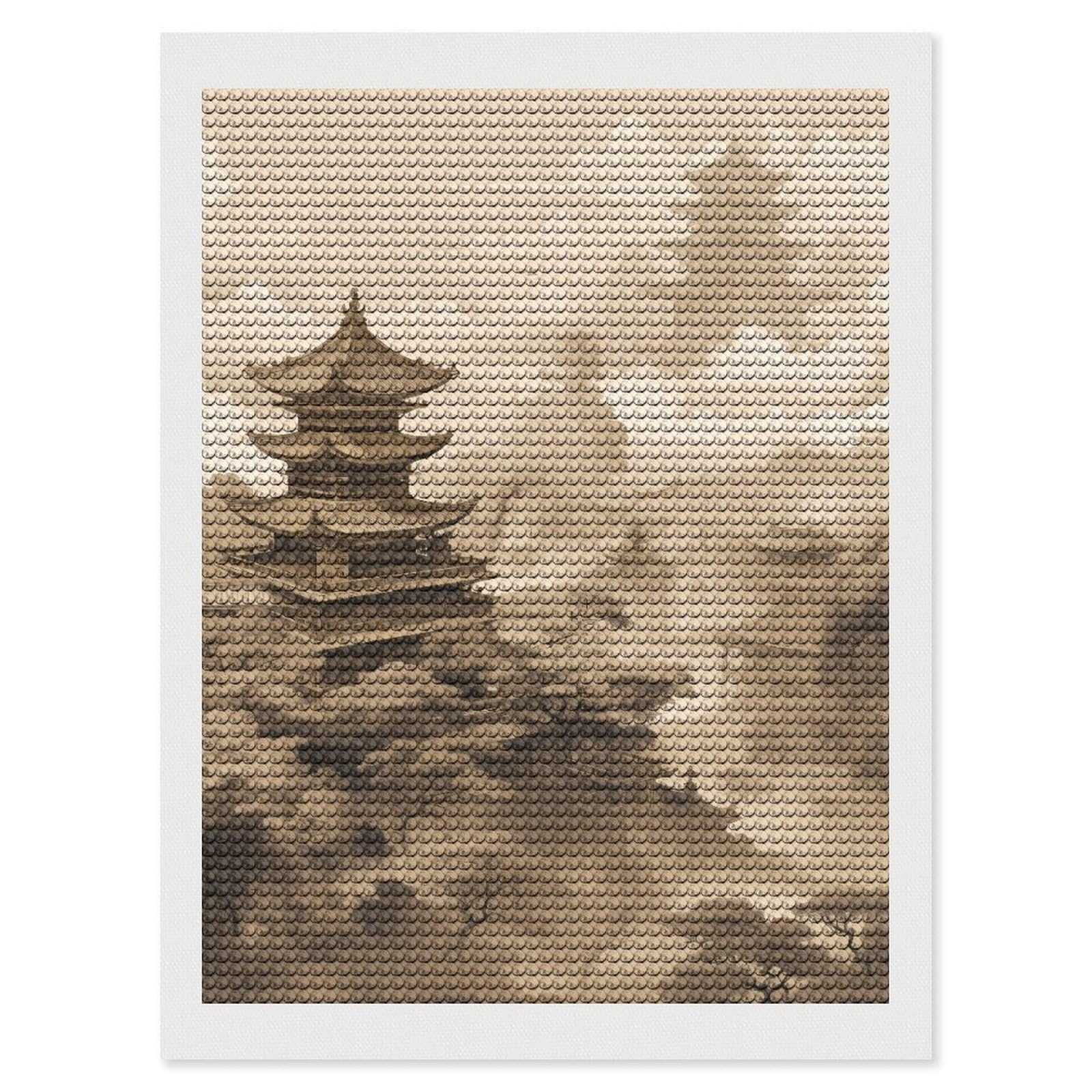 NONHAI Diamond Painting Kits for Adults - DIY Diamond Art Kits for Beginners - Full 5D Paint Drill Diamond Dots Paintings- Ancient Architecture Diamonds Pictures Gem Art and Craft Wall Decor 12"x16"