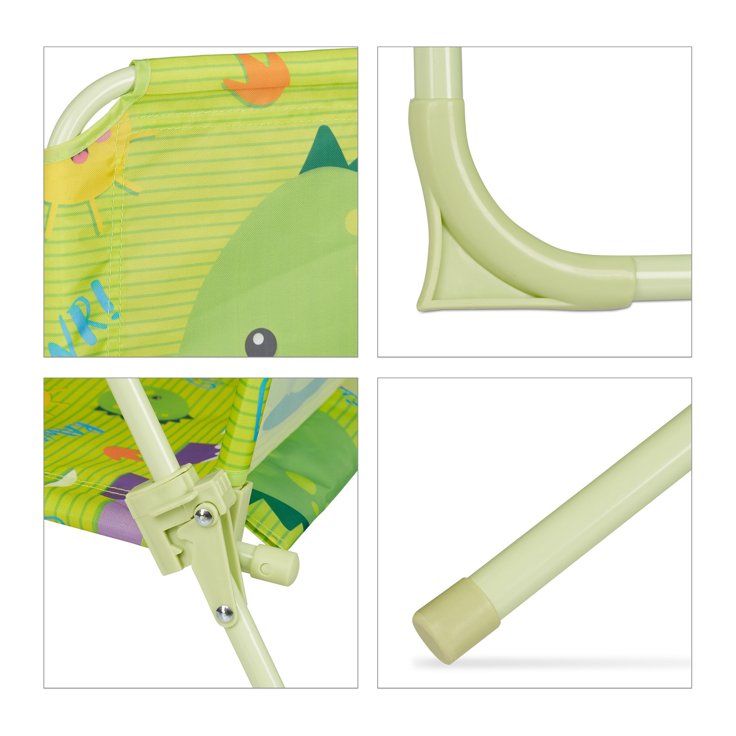 Relaxdays, Salon de Jardin, Enfant, Table, chaises, Parasol, pour Un Petit Fan de Monstres, pour Plage ou Camping, Vert