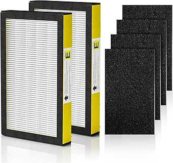 FLT4100 Replacement Filter E for Guardian AC4100, AC4100CA, AC4150BL, AC4150PCA, AC4150P Technologies Models, 2 x Hepa Filter + 4 x Activated Carbon Pre-Filter