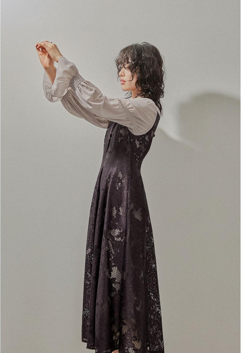 niana ショップ アシンメトリータックドレス niana ニアナ