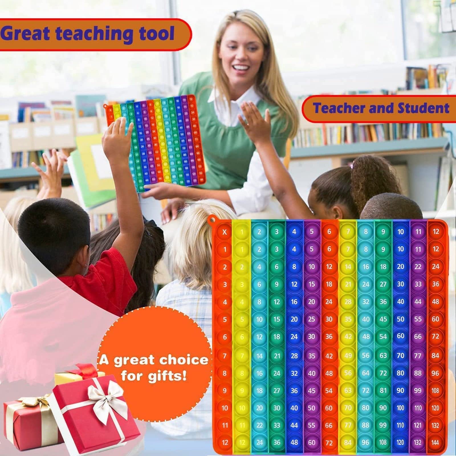Fidget Pen Pop Up Multiplication Table Toy For Kids | Rainbow Maths ...