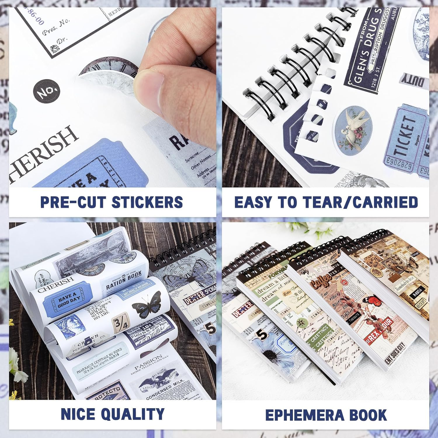Ptyis 510 Pièces/100 Feuille Autocollant Scrapbooking,Stickers Ptyis 510 Pièces/100 Feuille Autocollant Scrapbooking,Stickers