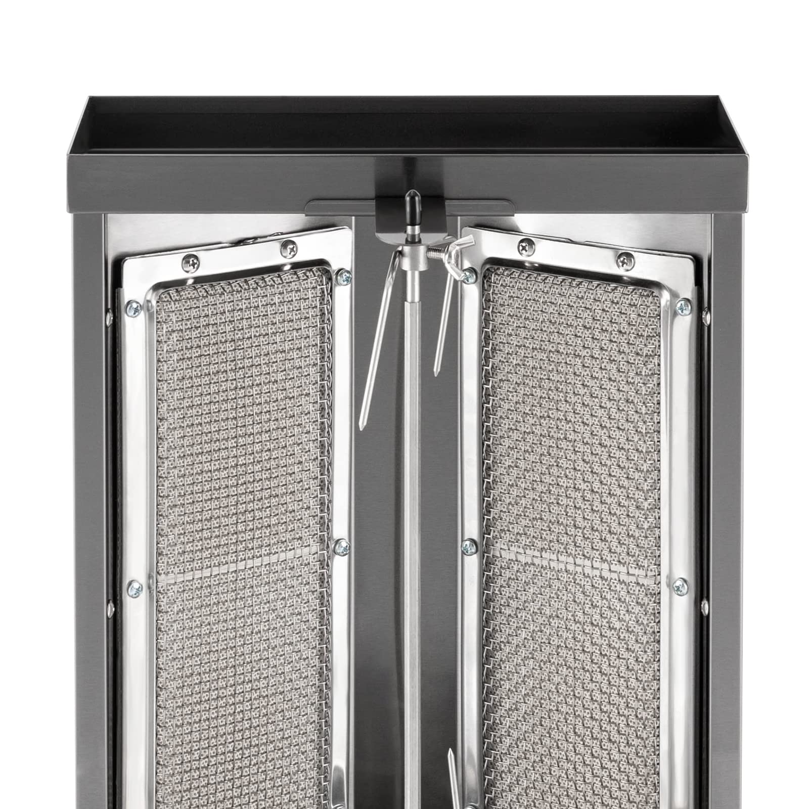 Gas Edelstahl Gas Döner Kebab Maschine Shawarma Gyro Grill Vertikal-Multigrill 3000W Dönergrill Tischgrill 360° Drehbar für Hotels Outlets Restaurants Snackbars