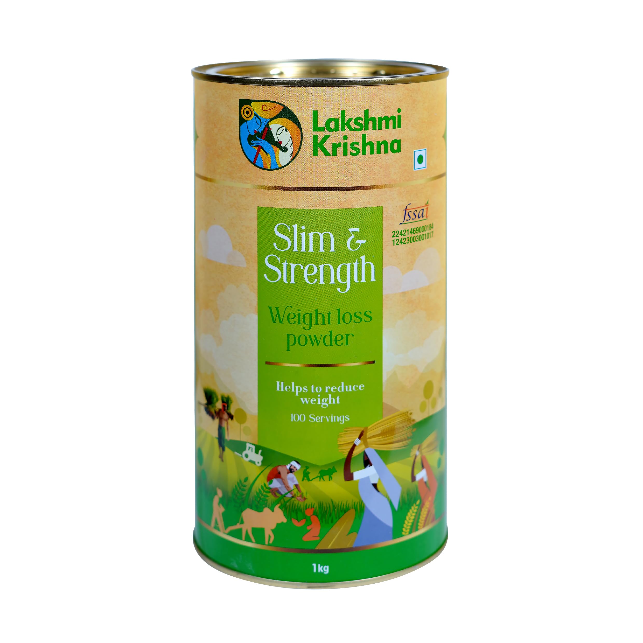 Lakshmi Krishna Naturals Slim & Strength Weight Loss Powder| Natural Weight Management & Energy Boost Formula | Supports Metabolism & Enhances Muscle Tone | Sugar-Free & Plant-Based"