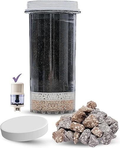 Cartucho de filtro de repuesto avanzado (1361), prefiltro de microesponja (1362), piedras minerales (1386) para Nikken - Mejora tu sistema