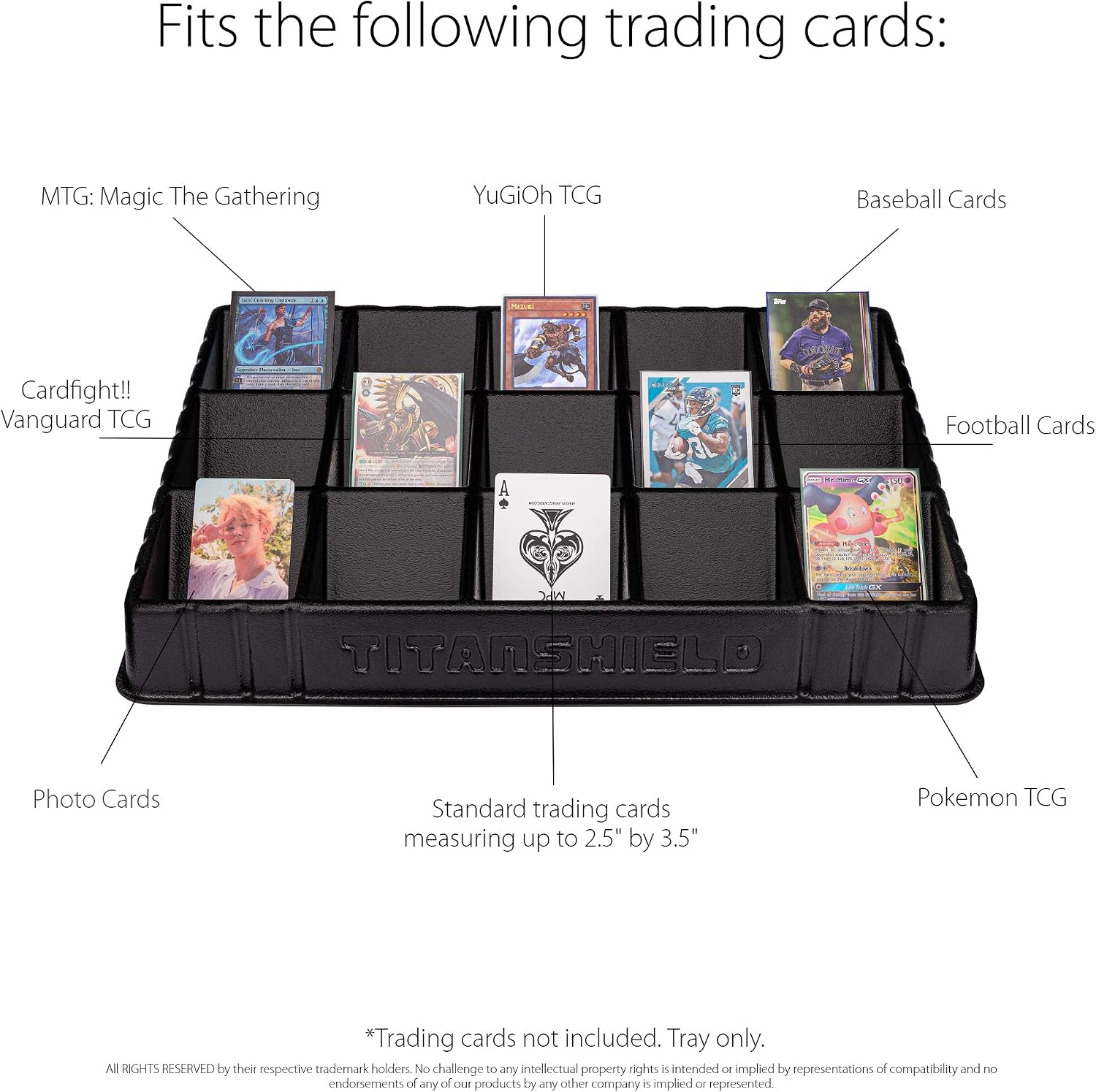 TitanShield (1PK Card Sorting & Dealer Tray, Black, 45 x 33 x 5.1 cm - Image 4