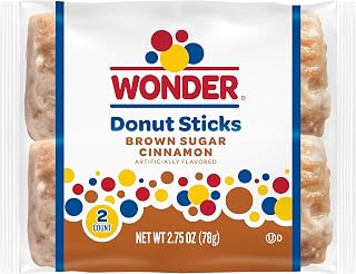Wonder Brown Sugar Cinnamon Donut Sticks - Portable Glazed Snacks, 2-Pack for Dipping in Coffee or Milk