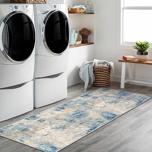 Miniatura 124 de Morebes Alfombra de cocina lavable abstracta de 2 x 3 pulgadas, colorida alfombra de baño pequeña, antideslizante, suave, alfombra