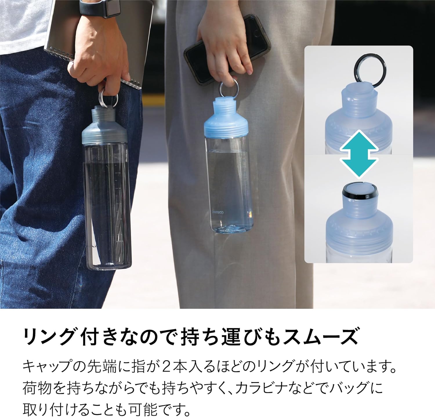 CB Japan 690 SANTECO LIMA Water Bottle, Direct Drinking, 23.2 fl oz (690 ml), Blue, Cold/Room Temperature, Tritan, BPA Free, Aluminum Ring, Outdoor/Sports/Protein