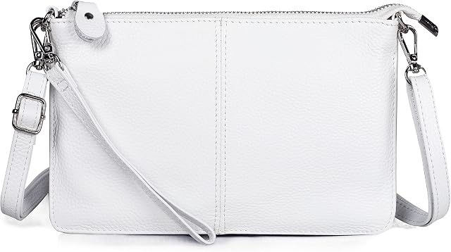 befen Crossbody bags for Women,Small Leather Cross Body Phone Purses White Bag Ladies Handbags & Shoulder bags, Envelope Wristlet Clutch Wallet with Wrist Strap