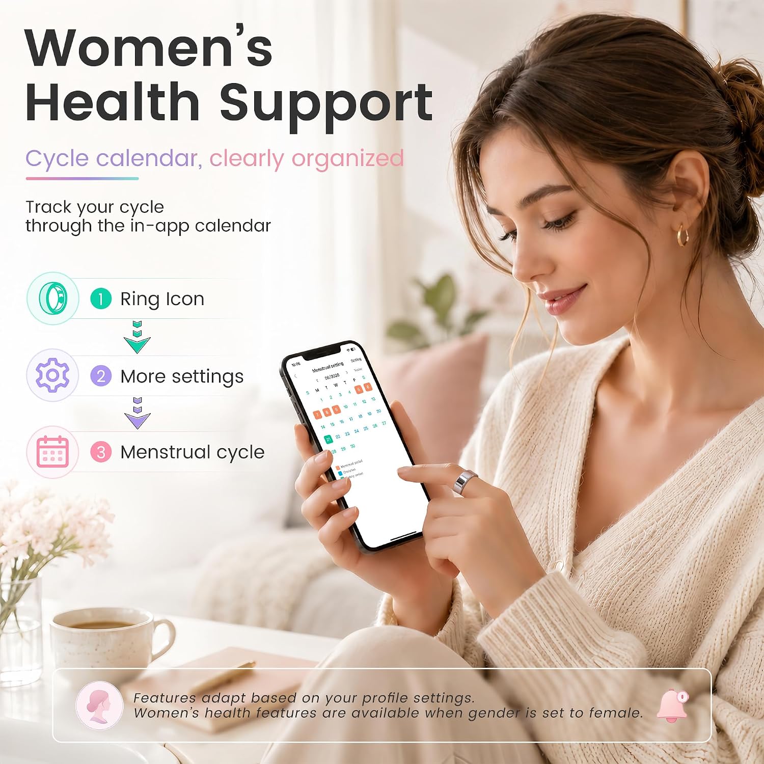 Smart Ring for Women & Men, Sleep and Stress Fitness Tracker (Silver 9) | No Subscription Fee, iOS and Android, IP68 Water Resistance, Sleep and Naps, Activity Tracking, Women's Health, Family Care 8 8112dDgInTL. AC SL1500