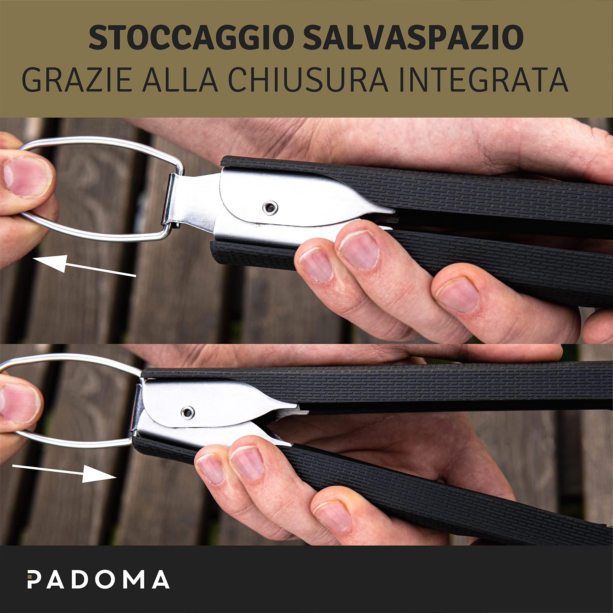Set Da Griglia Padoma - Pinze, Forchettone E Paletta In Acciaio Inox - Impugnatura Ergonomica, 42-45cm