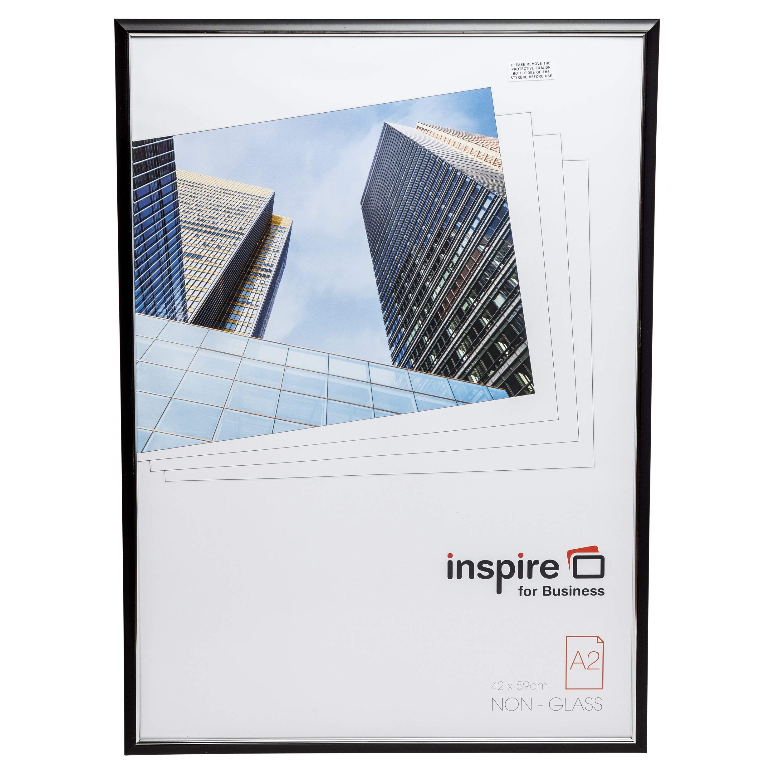 Hampton Frames EASYLOADER A2 (42x59cm) Black Foil Wrapped Extruded Plastic Photo Picture Poster Frame EASA2BKP