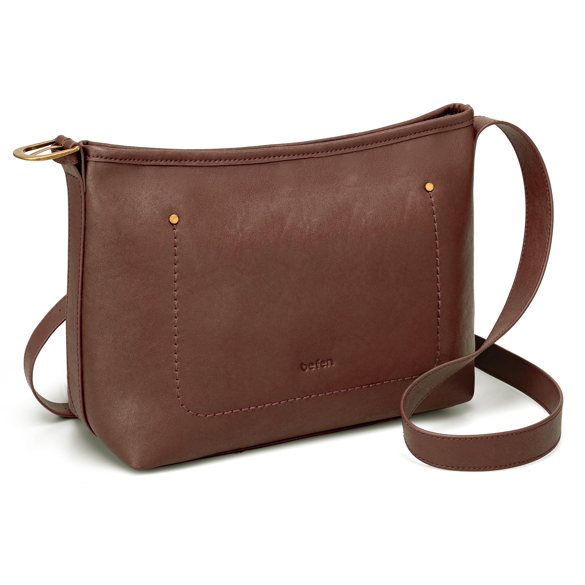 befen Genuine Leather Crossbody Bags for Women RFID Blocking Soft Real Leather Shoulder Purse Medium Shoulder Handbag
