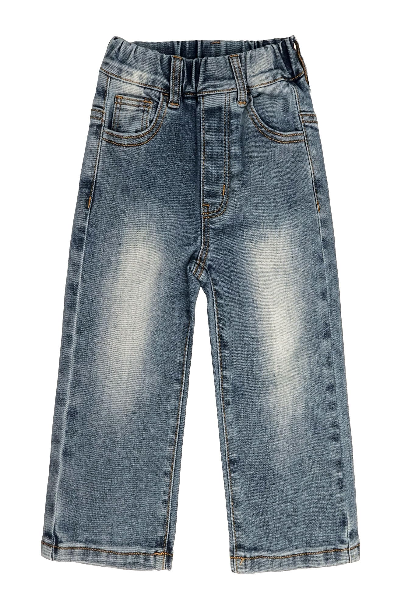 KIDSCOOL SPACE Toddler & Big Girls Jeans, 18M-13T Semplice Desgin Vita a Costine Stretch Denim Pantaloni
