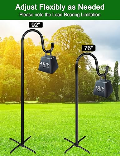 Miniatura 2 de Ottsuls Ganchos de pastor ajustables para comedero de pájaros, farol, gancho para plantas, estacas de jardín, soporte para plantas para cesta de