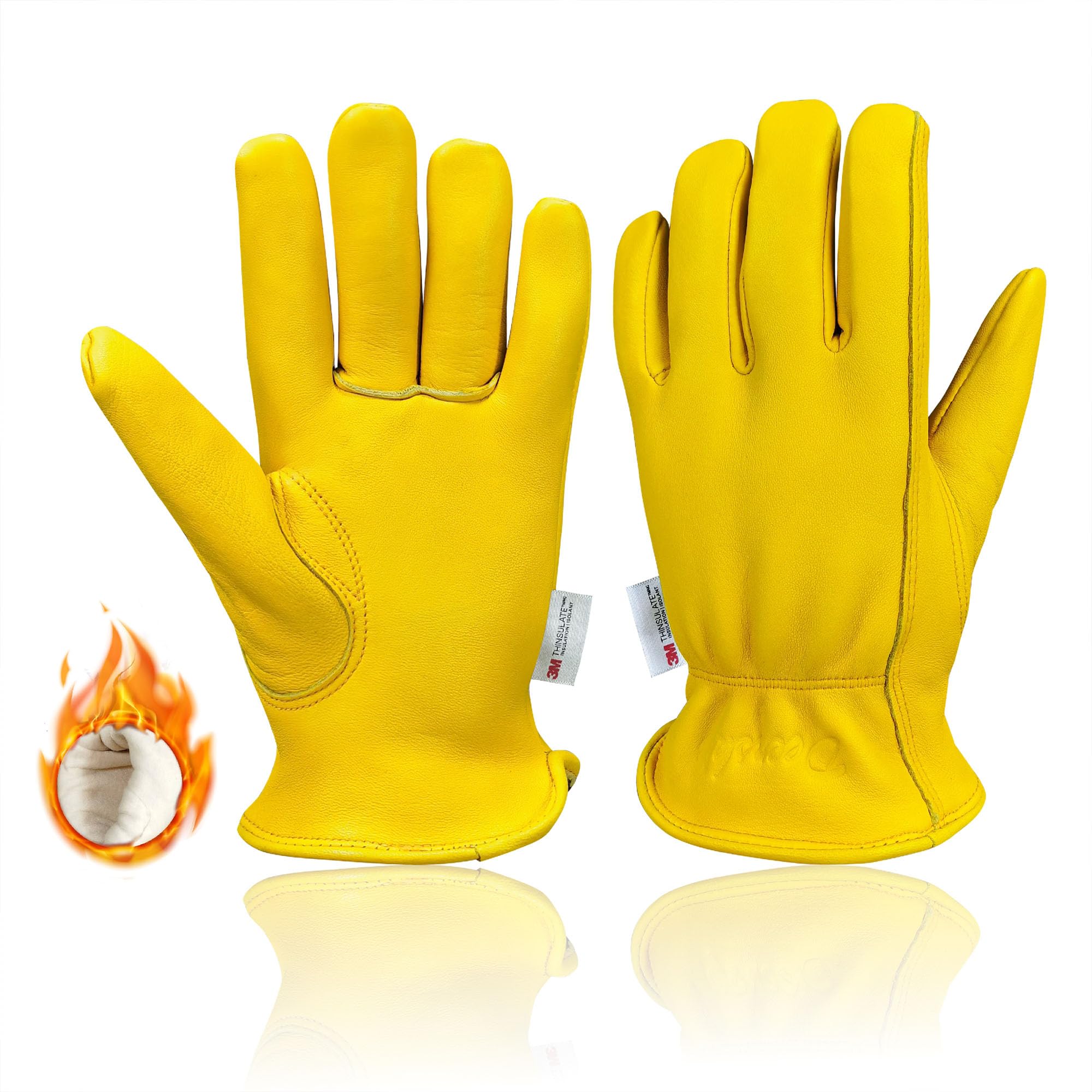 General Work Gloves, Deerskin Construction Gloves, Soft, Improved Dexterity