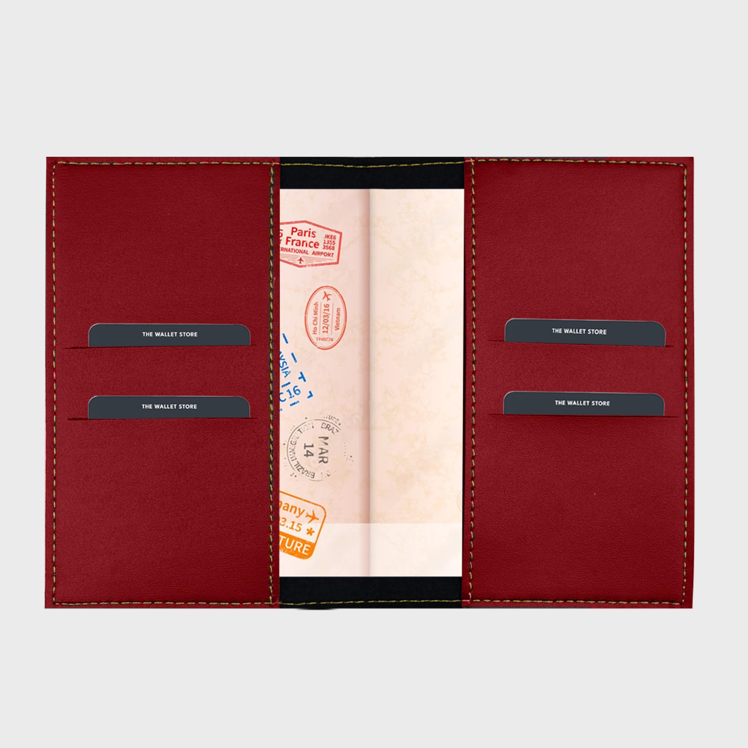 The Wallet Store Leather Passport Cover - Red