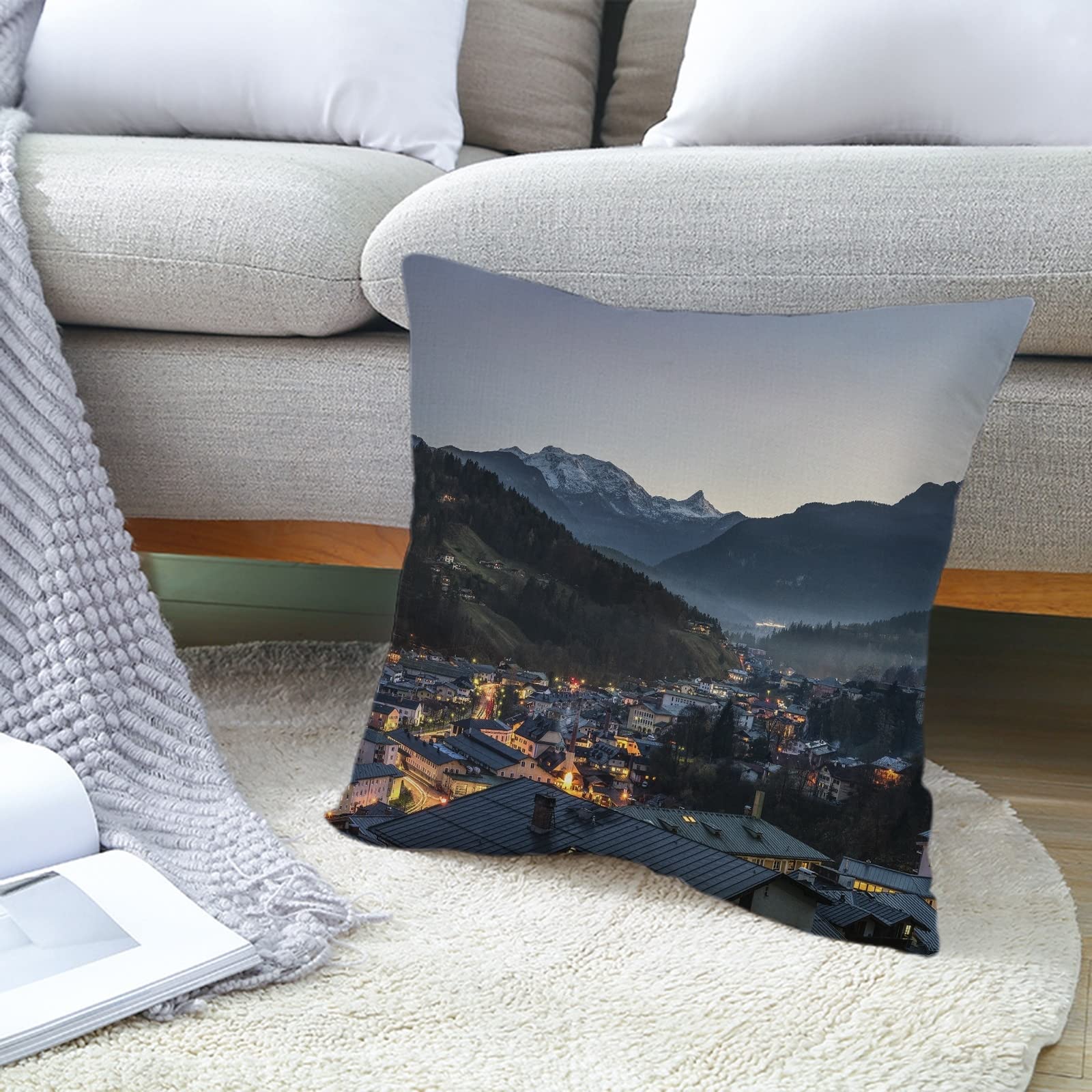 4 fundas de almohada de 50 x 50 cm, fundas de cojín de otoño, fundas de almohada de lino para sala de estar, sofá, dormitorio