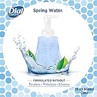 Vista 5 de Dial Jabón de manos espumoso antibacteriano completo, 60 onzas de jabón de manos espumoso. Paquete variado de 2 aromas de agua de manantial/pera, 15
