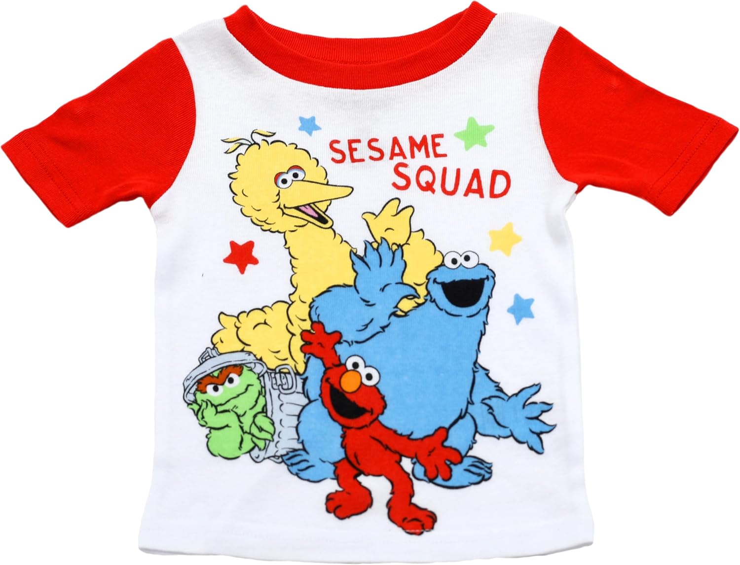 Sesame Street Boys Pajamas, 4 Piece Cotton Elmo Pjs for Boys, Big Bird, Oscar the Grouch, Cookie Monster Pajamas for Toddlers - Image 4