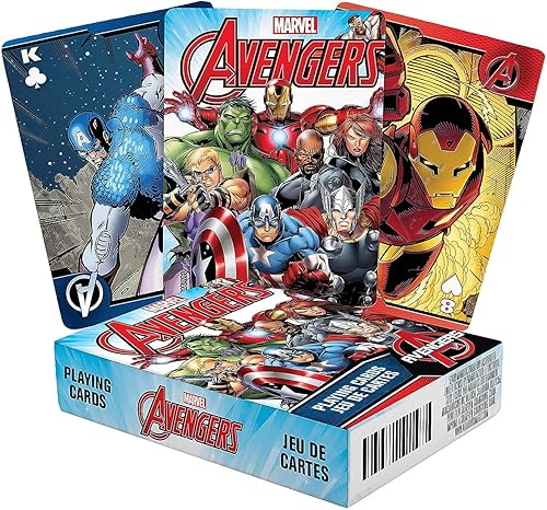 AQUARIUS Marvel Avengers - Baraja de cartas con temática de Vengadores para tus juegos de cartas favoritos productos y coleccionables con licencia