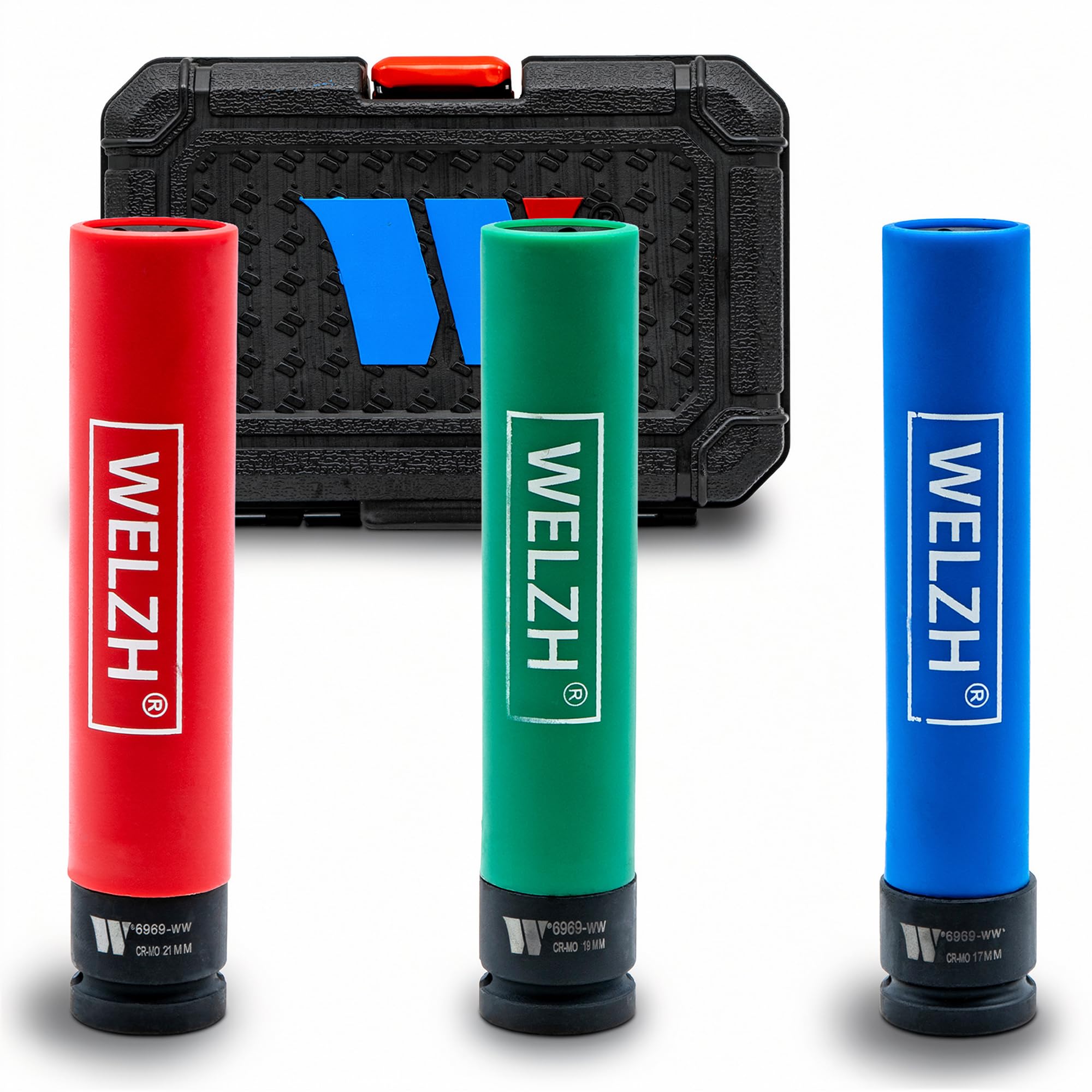 Welzh Impact Socket Set 1/2 Extra Long Alloy Wheel Protective  17mm 19mm 21mm