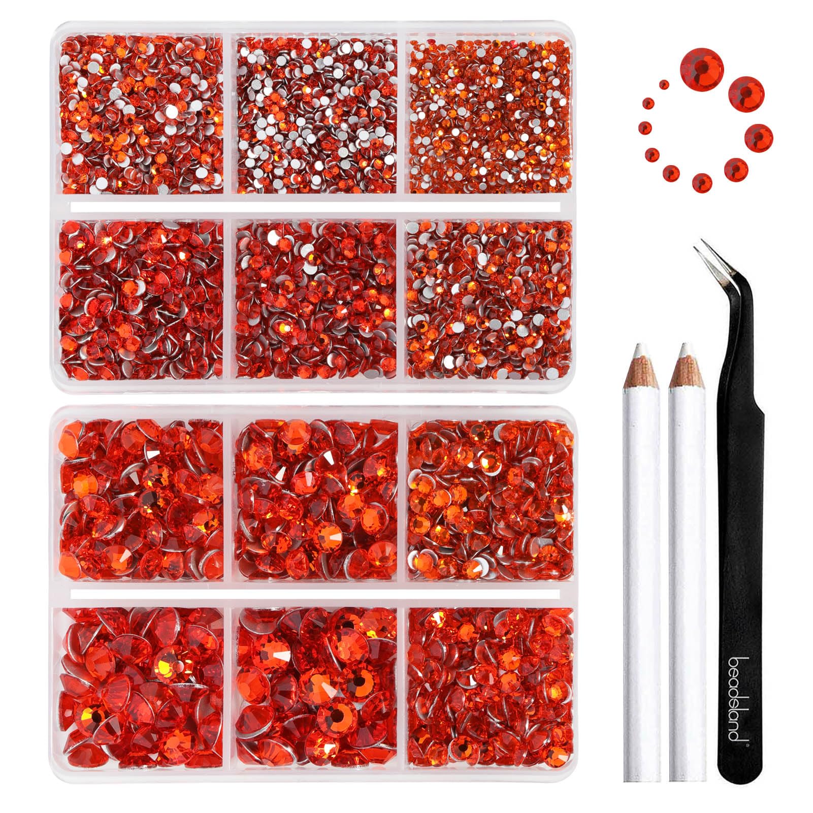 Beadsland Flatback Rhinestones, Hyacinth, 8300pcs Mixed 10 Sizes
