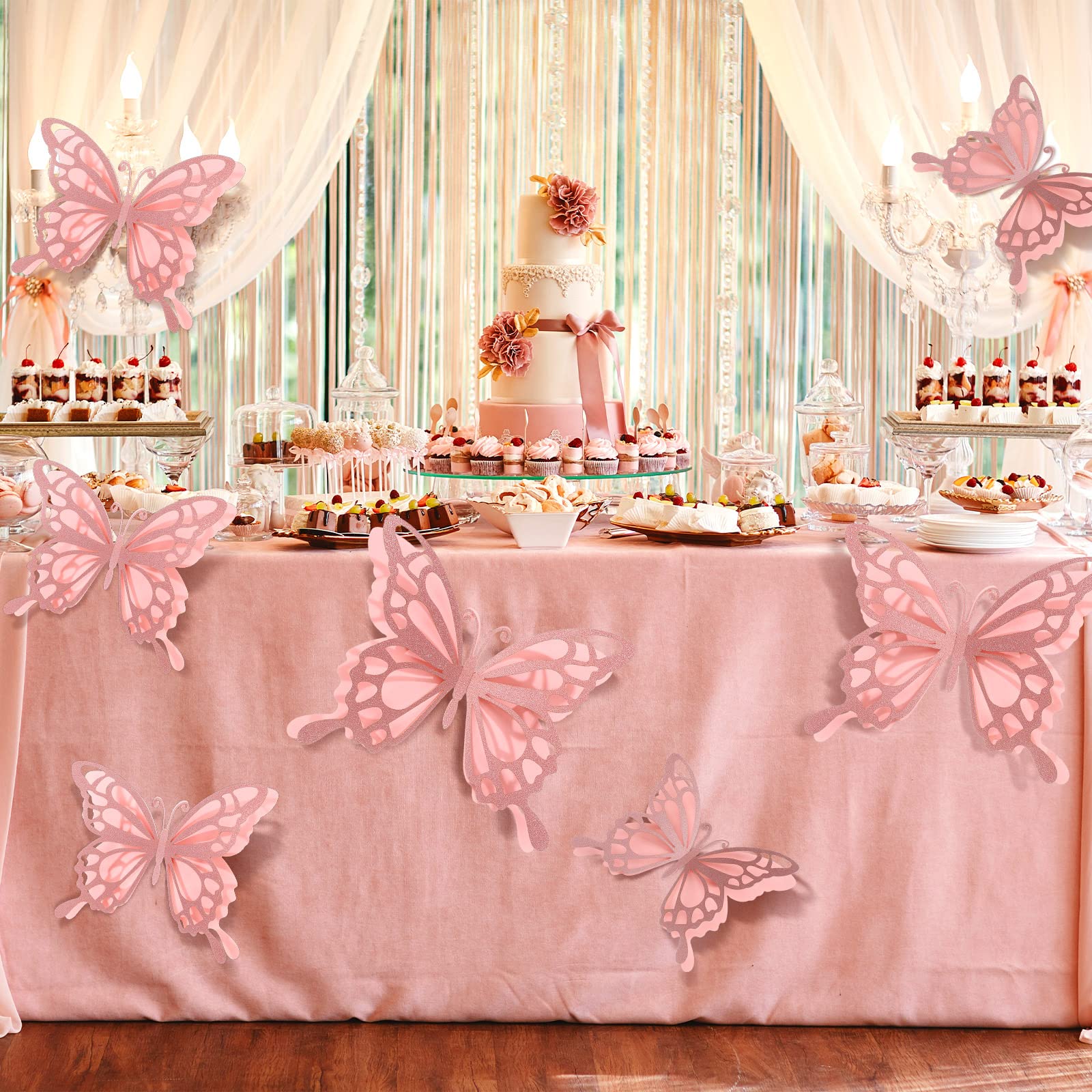 Geyee 12 Pcs 3D Large Butterfly Party Decoration 12 Inch 10