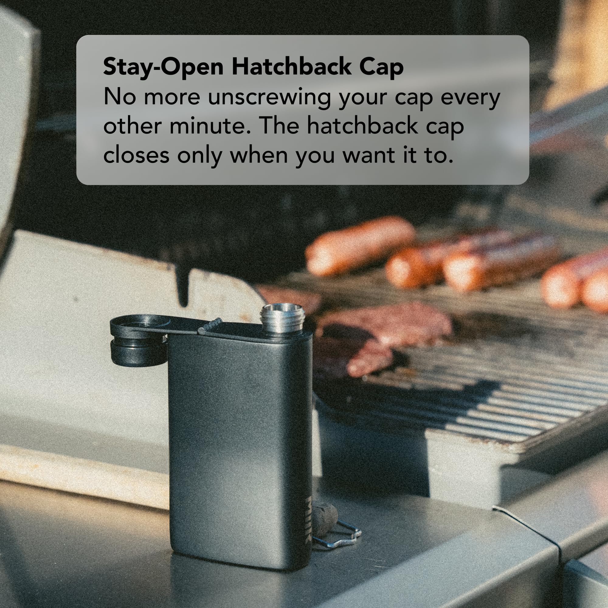 MiiR Aero Flask Classic Durable Stainless Steel Wide Mouth, 8oz Black - Features Ergonomic Design & Attached Hatchback Cap for Easy Refills on the Go