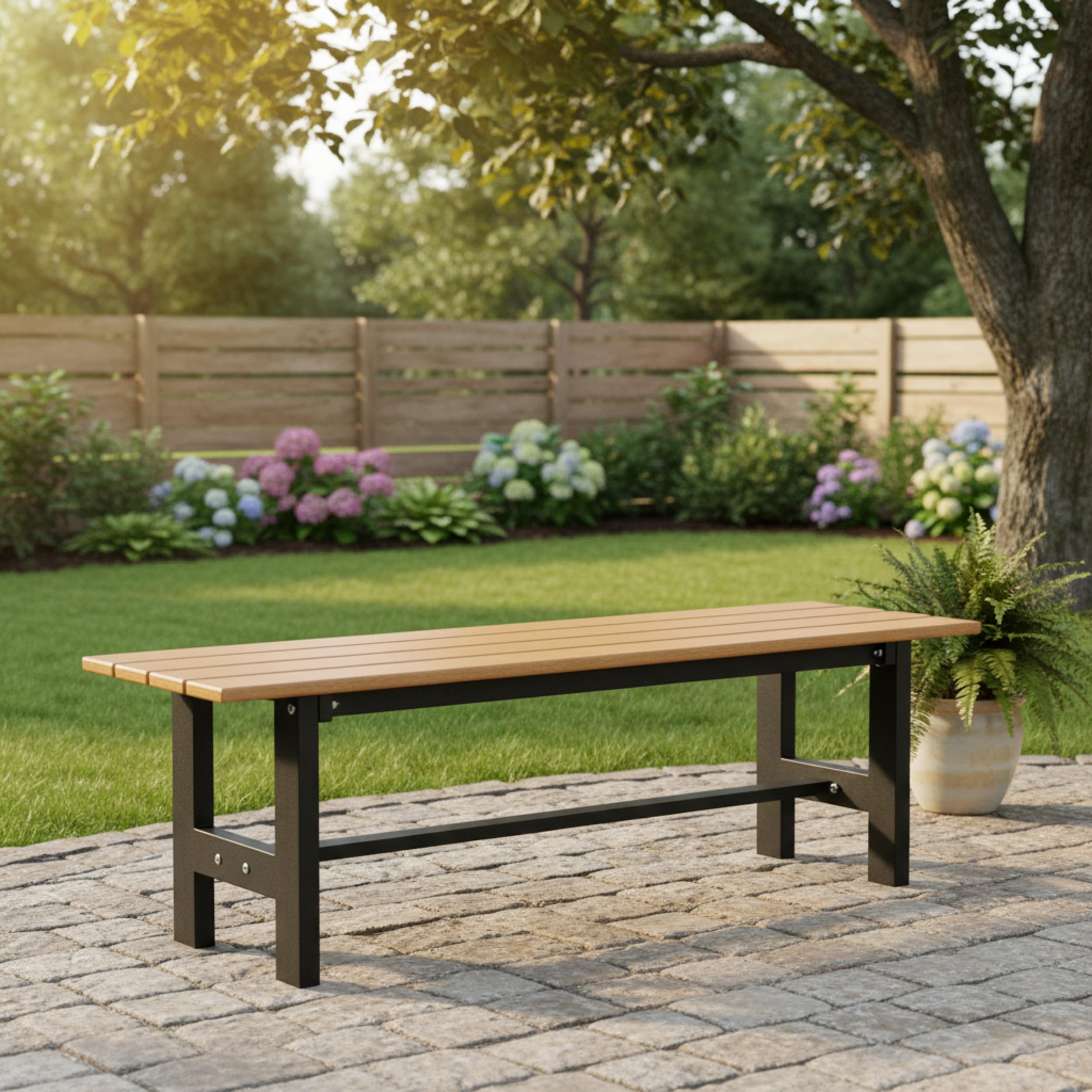 Snapklik.com : Tangkula 47 Inch HDPE Outdoor Bench Backless, Patio ...