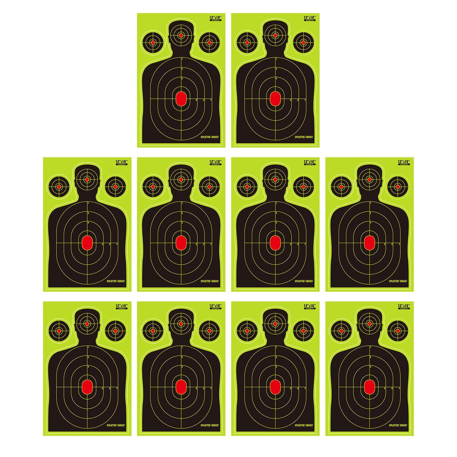 Splashing Targets - 18 Inch Self-Adhesive Target Paper | Reactive Sheets - Paper, Pack of 10, Self-Adhesive Splash Design for Training Exercises and Outdoor Group Games