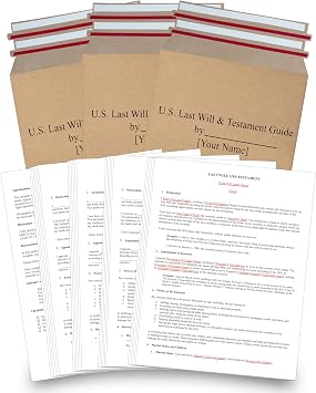 2026 Last Will and Testament Kit 3-Pack DIY Estate Planning Forms, Lawyer-Prepared Templates with Instructions & Security Envelopes Valid in All 50 States