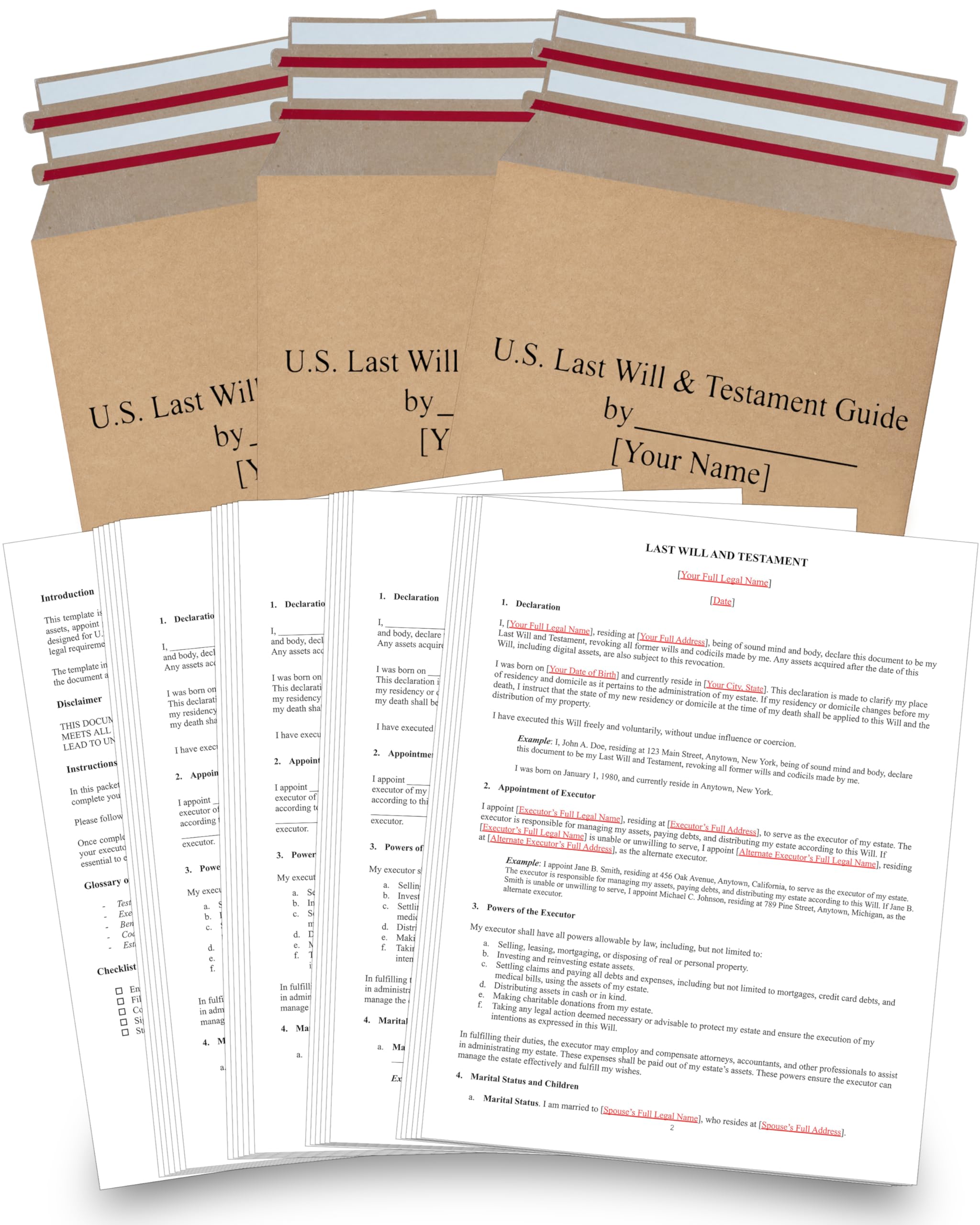 TillBio 2026 Last Will and Testament Kit (3-Pack) – DIY Estate Planning Forms, Lawyer-Prepared Templates with Instructions & Security Envelopes –