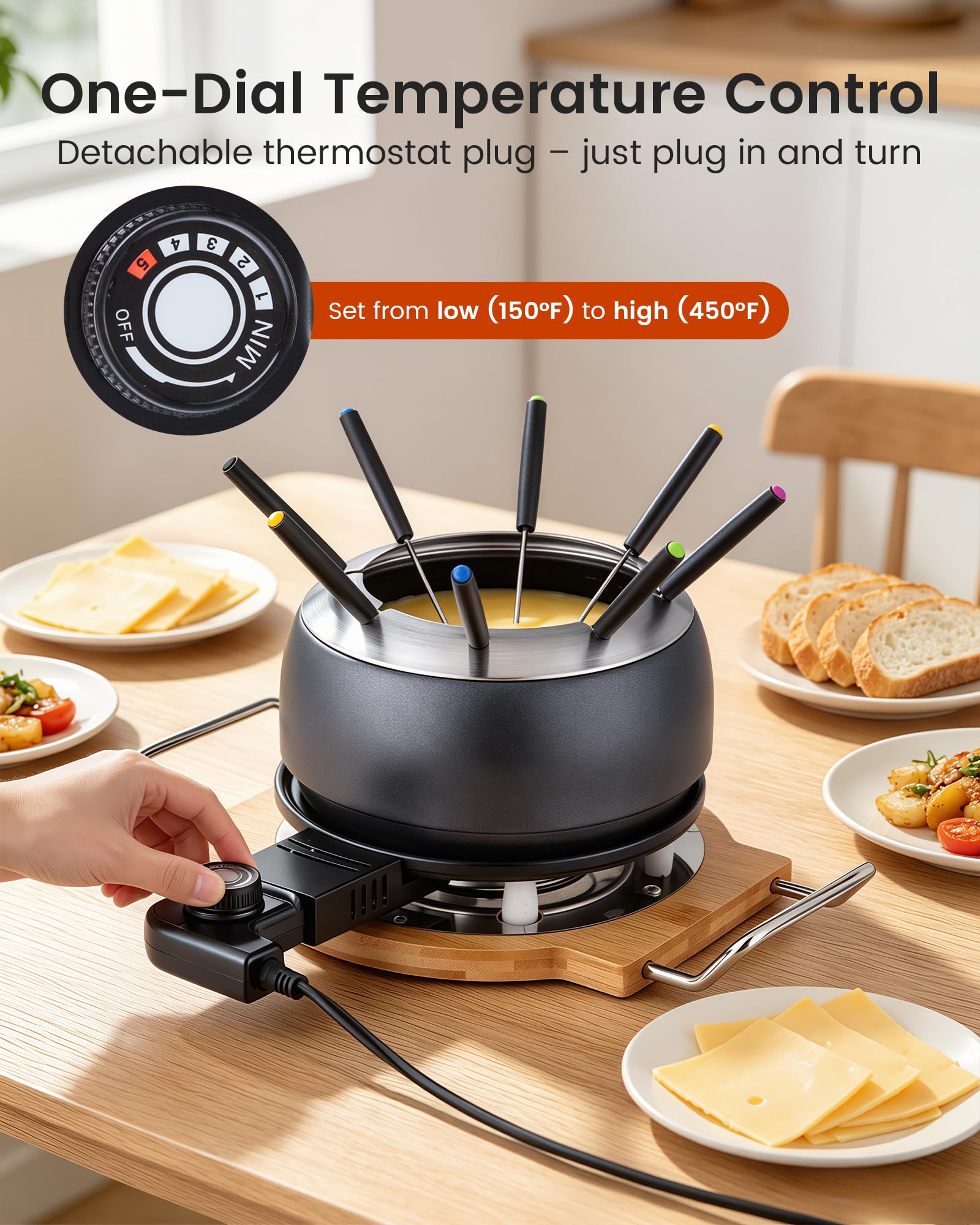 2-in-1 Fondue & Grill Set - Melt & Grill Simultaneously -3