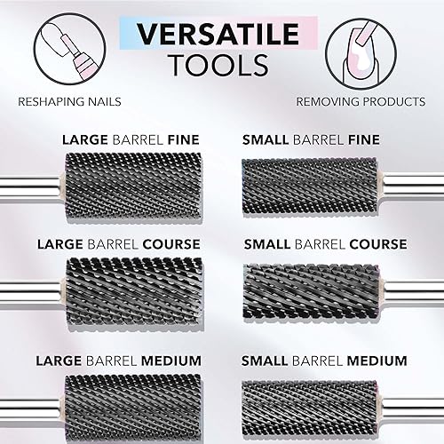 Miniatura 2 de Kiara Sky Broca fina de barril pequeño  Diseño de corte X de carburo  Negro