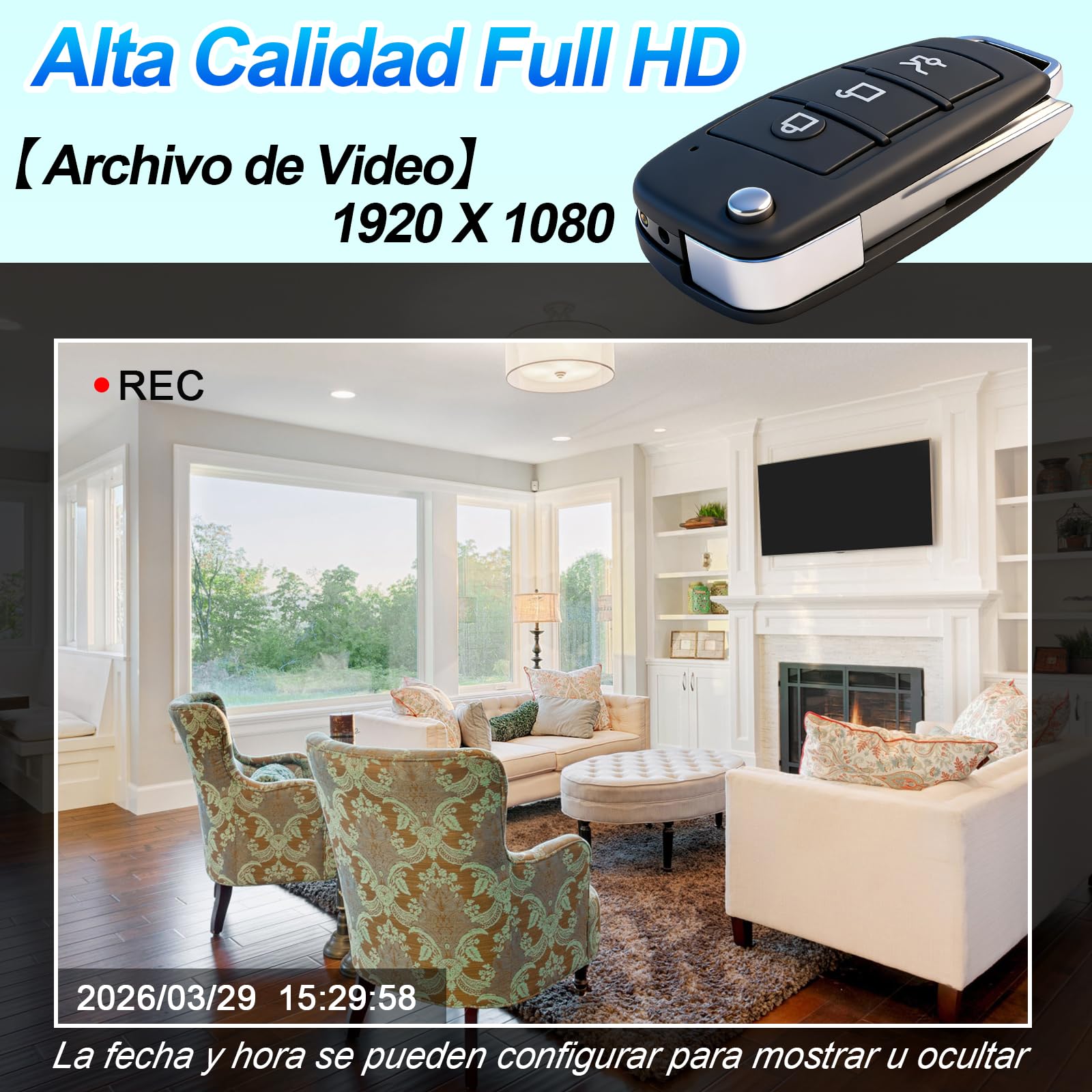 Mini Camara Espia, 1080P HD Camara Espia Oculta con Visión Nocturna, Lente Gran Angular de 120° Camara Oculta Espia Camuflada con Detección de Movimiento