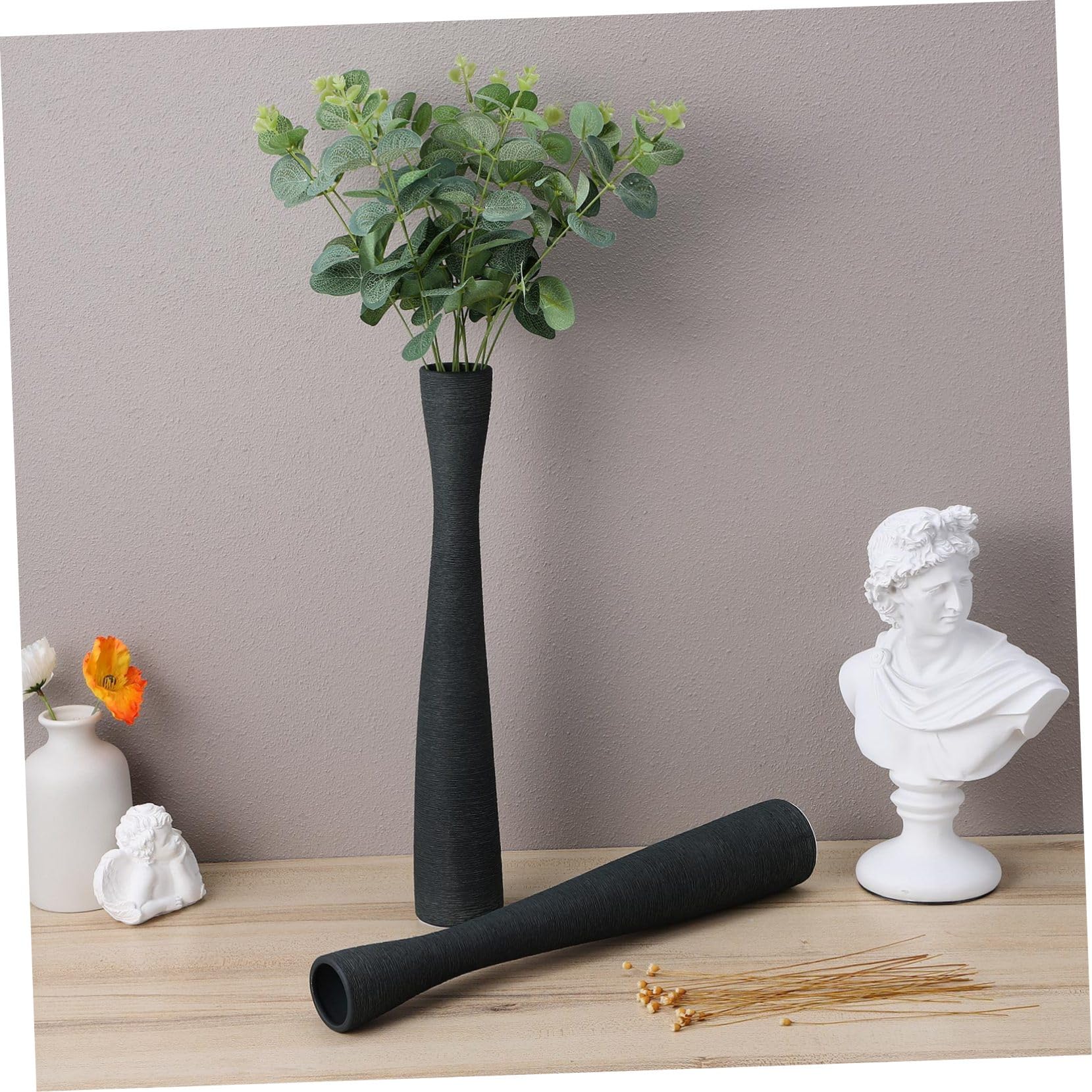 Sosoport 2piezas Jarrones De Cerámica Decorativos y Cuello Estrecho Bodas y Decoración De Escritorio