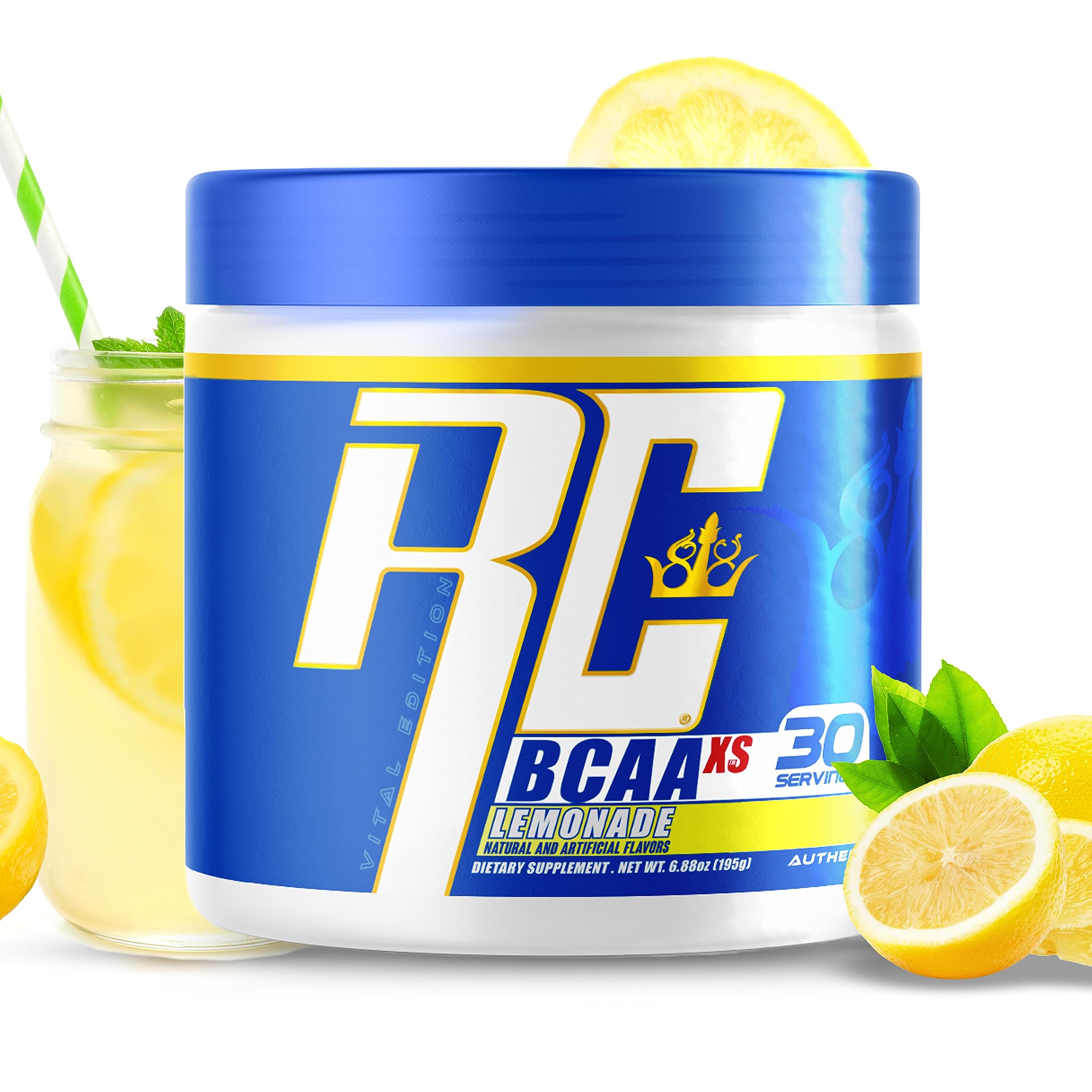 Ronnie Coleman Signature Series 30 Servings, XS BCAAs Amino Acids Powder with EAAs, Sugar Free Hydration Drink and Muscles Recovery Supplements, Lemonade Flavored Post Workout Powder