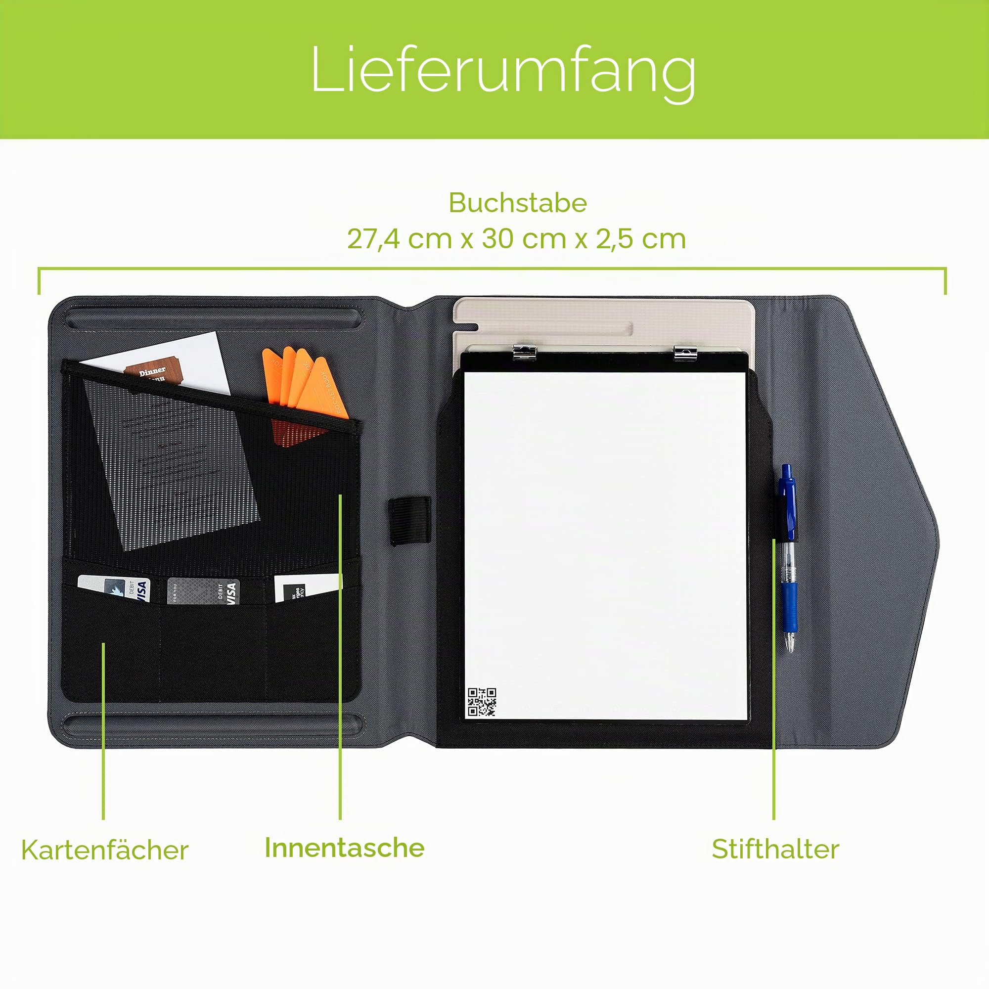 Rocketbook Kapselhülle für Orbitbriefe, 100% recycelbar, mit Stifthalter, Magnetverschluss und Innenaufbewahrung, Grau