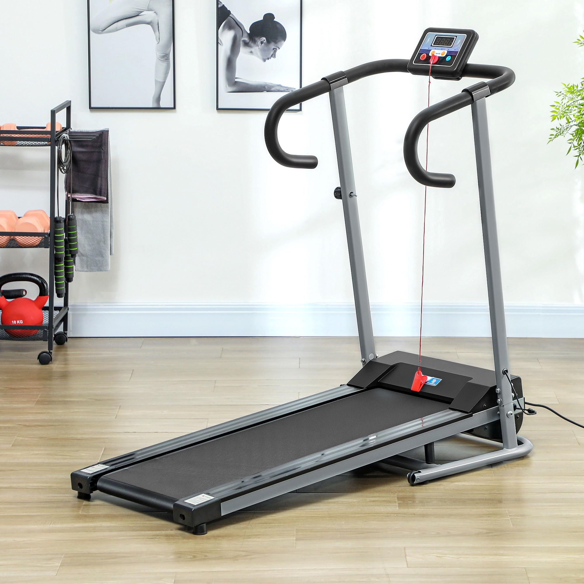 HOMCOM Tapis de Course Électrique Pliable 1 à 10 Km/h