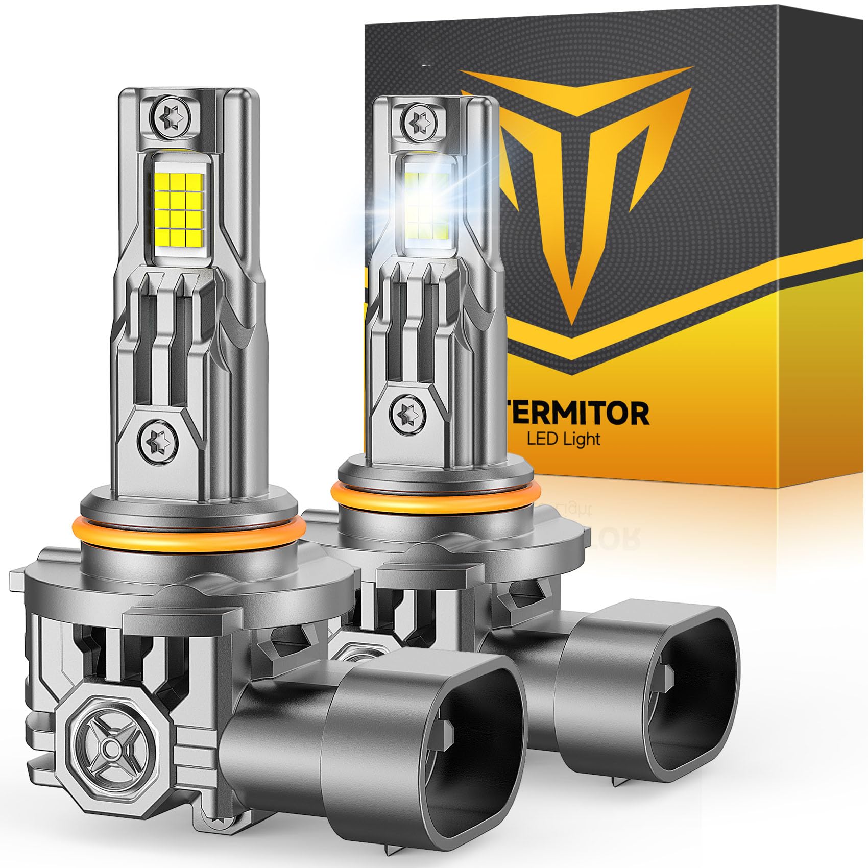 Termitor 𝐁𝐫𝐢𝐠𝐡𝐭𝐞𝐬𝐭 9005 LED Headlight Bulb, 𝟖𝟎,𝟎𝟎𝟎𝐋𝐌 𝟏𝟐𝟎𝟎% Ultra Brightness HB3 LED Bulb, 70000+ Hours Lifespan CANBUS Ready, Plug N Play 9005 Bulb, Pack of 2